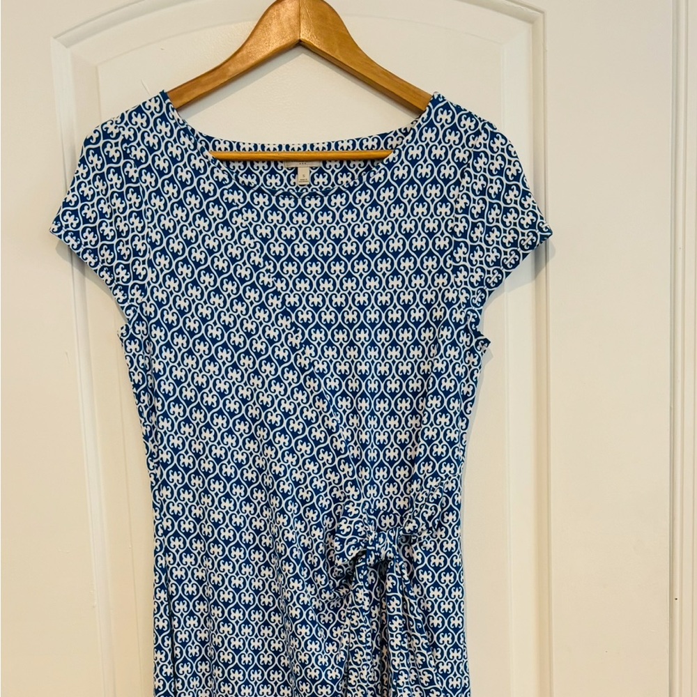 Talbots Tie Front sheath midi dress